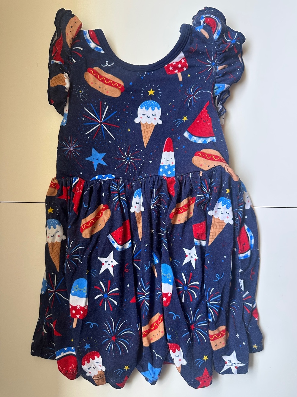 Little Sleepies Snacks and Sparkles Patriotic Flutter Twirl BS Dress 18-24m